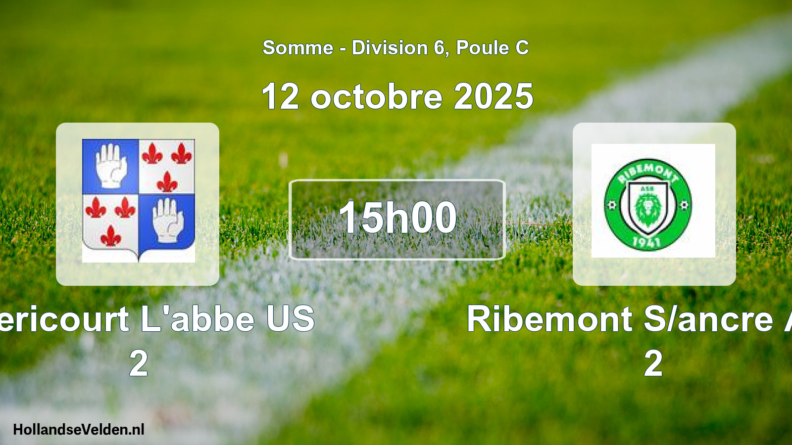 Match programmé: Mericourt L'abbe US 2 - Ribemont S/ancre Asf 2 (12 octobre 2025)