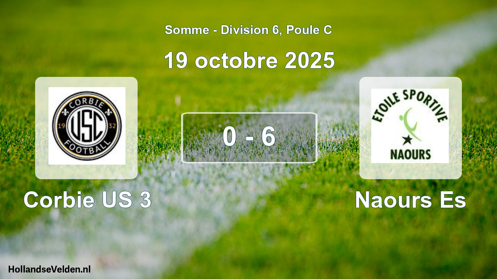 Total number of matches played: Corbie US 3 - Naours Es 0 - 6 (19 October 2025)