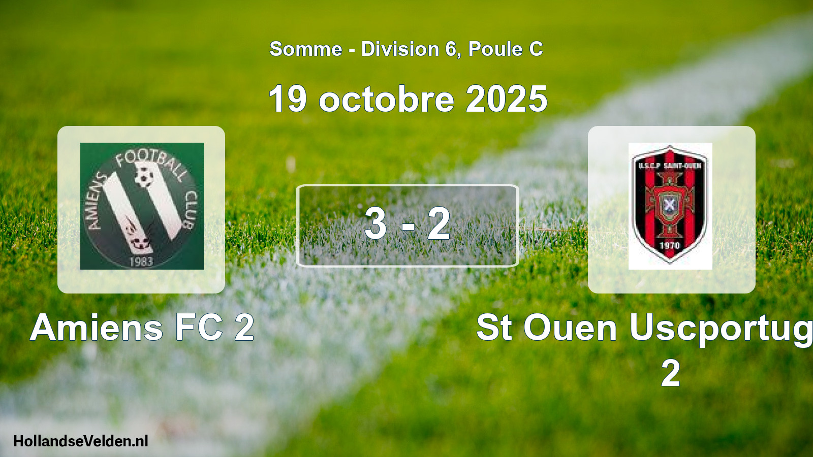 Match joué: Amiens FC 2 - St Ouen Uscportugais 2 3 - 2 (19 octobre 2025)