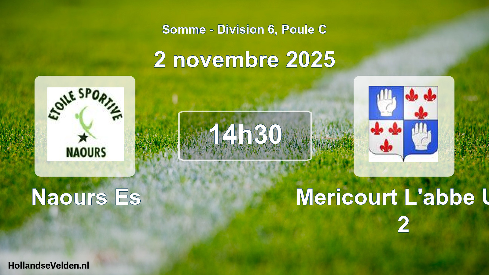 Match programmé: Naours Es - Mericourt L'abbe US 2 (2 novembre 2025)