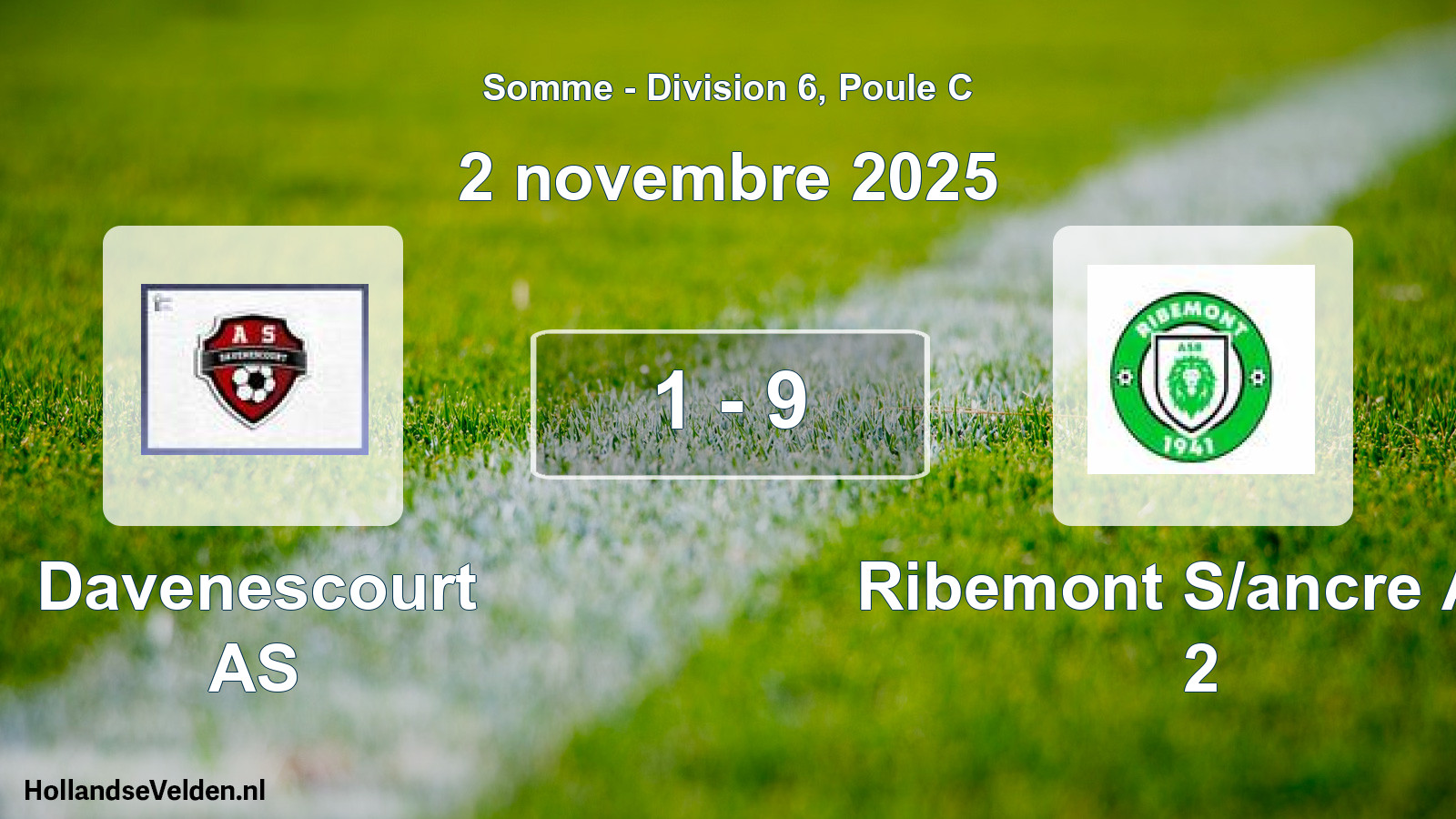 Match joué: Davenescourt AS - Ribemont S/ancre Asf 2 1 - 9 (2 novembre 2025)