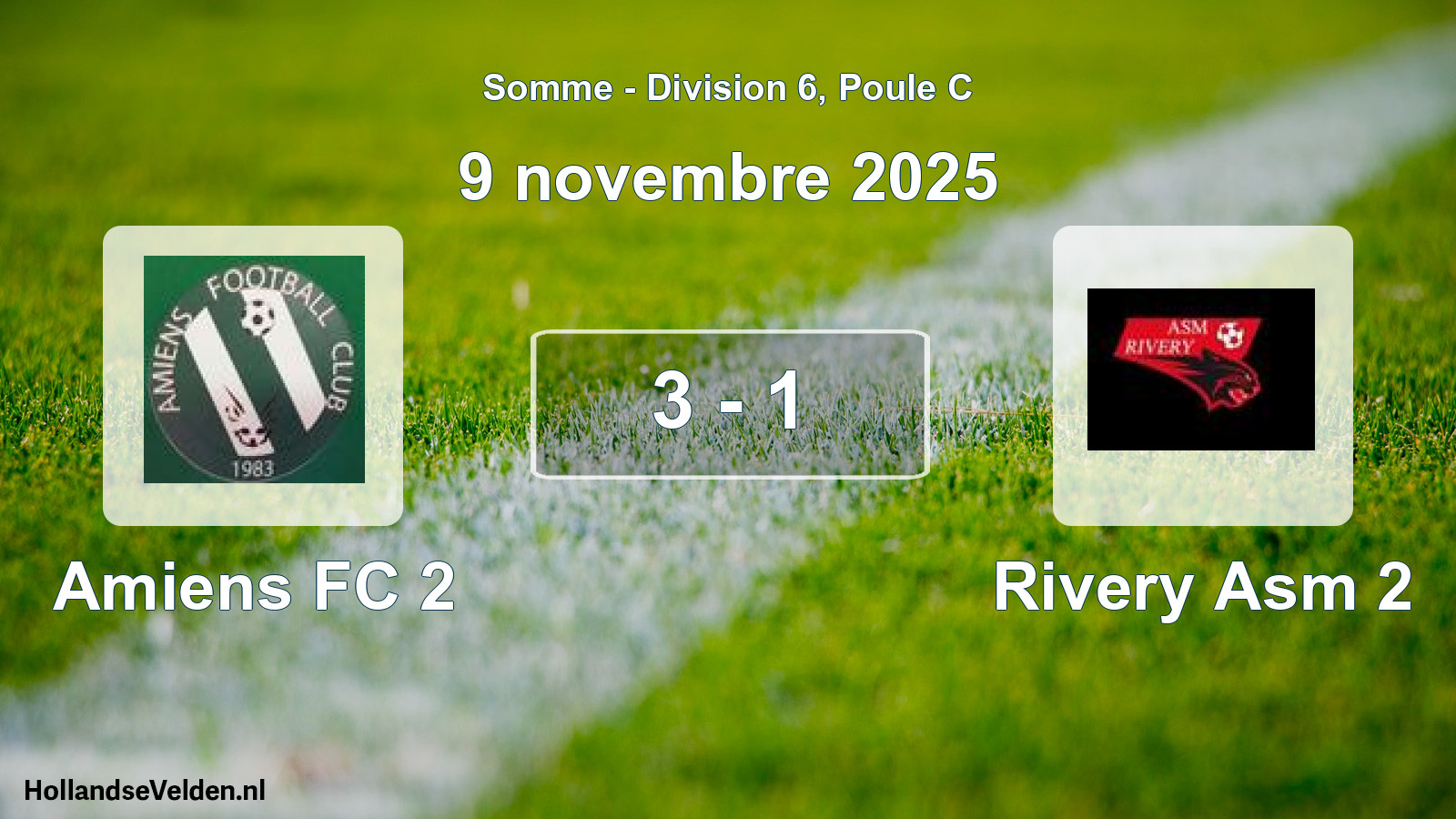 Match joué: Amiens FC 2 - Rivery Asm 2 3 - 1 (9 novembre 2025)