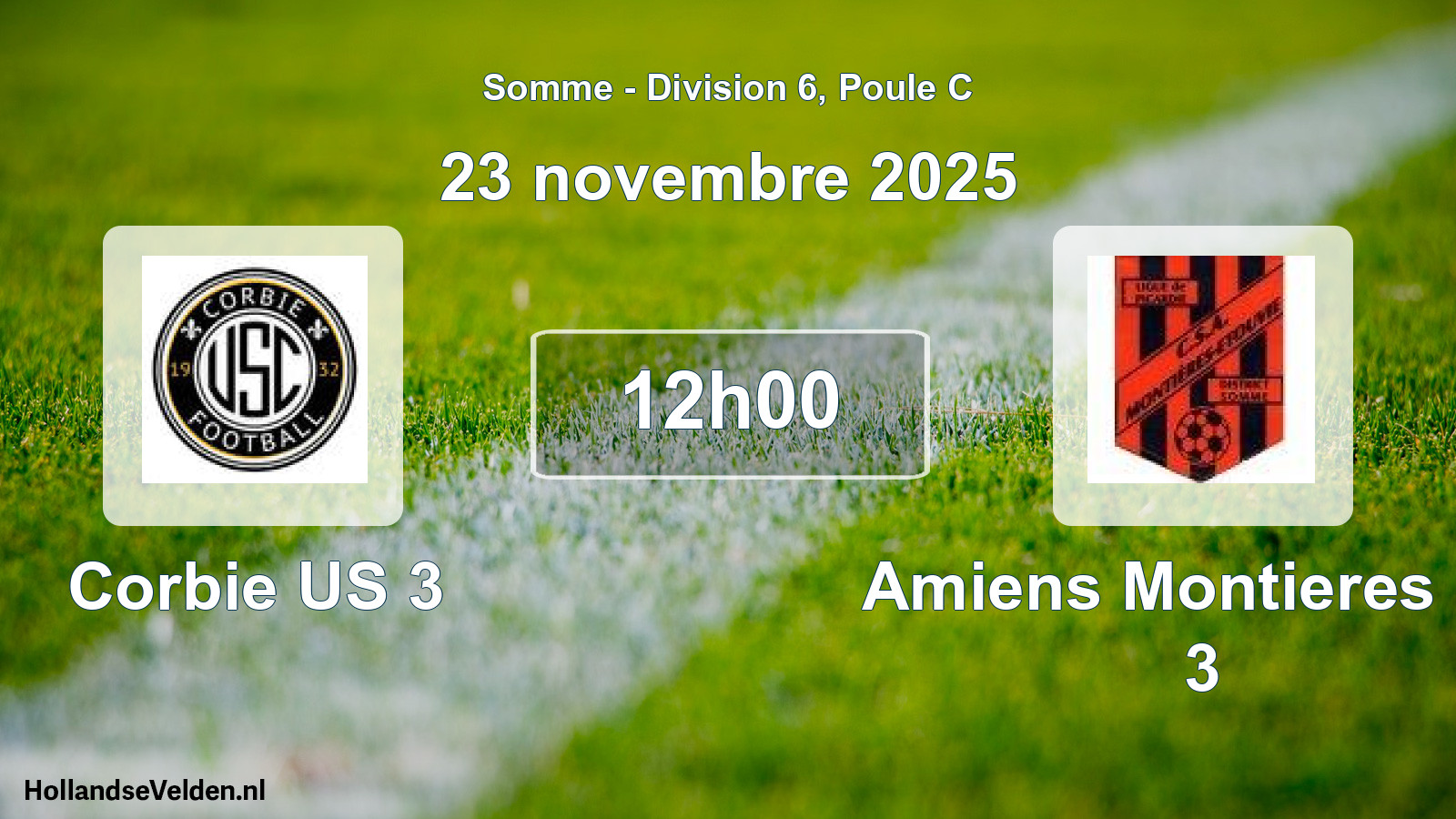 Match programmé: Corbie US 3 - Amiens Montieres Cs 3 (23 novembre 2025)