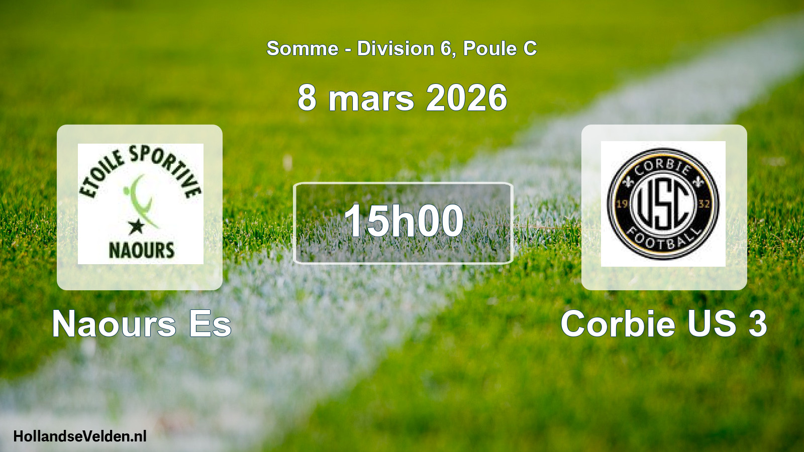 Match programmé: Naours Es - Corbie US 3 (8 mars 2026)