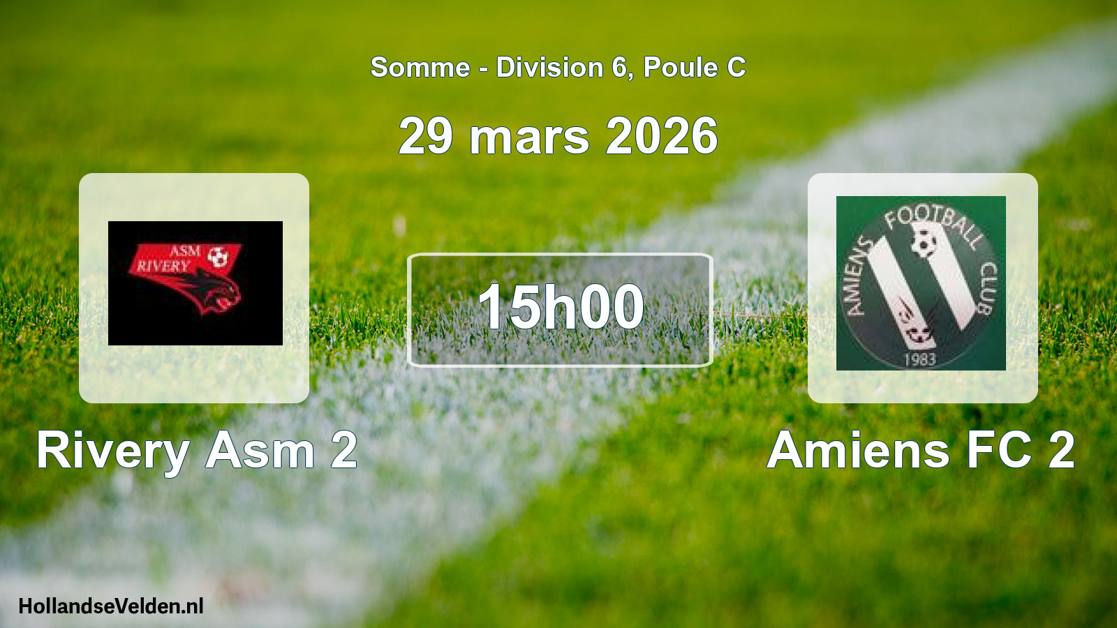 Geplande wedstrijd: Rivery Asm 2 - Amiens FC 2 (29 maart 2026)
