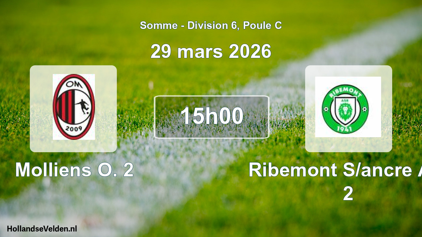 Geplande wedstrijd: Molliens O. 2 - Ribemont S/ancre Asf 2 (29 maart 2026)