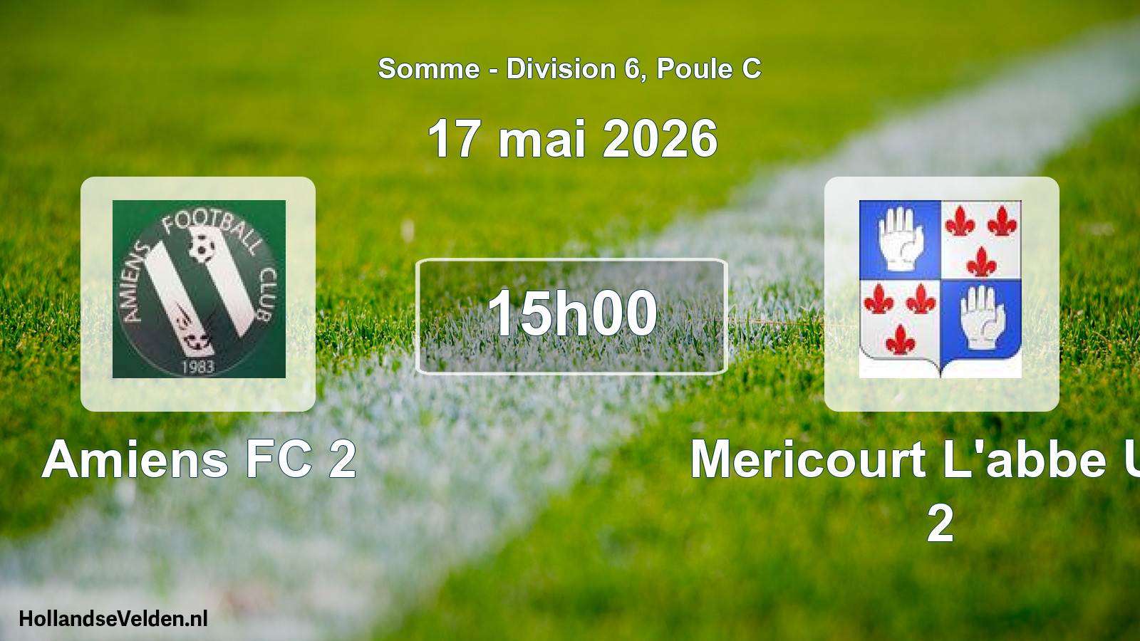 Match programmé: Amiens FC 2 - Mericourt L'abbe US 2 (17 mai 2026)