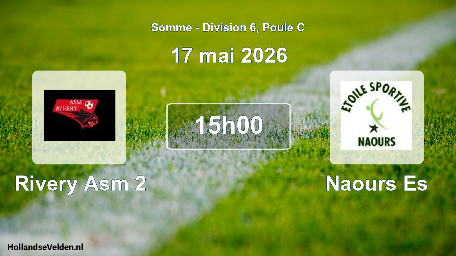 Match programmé: Rivery Asm 2 - Naours Es (17 mai 2026)