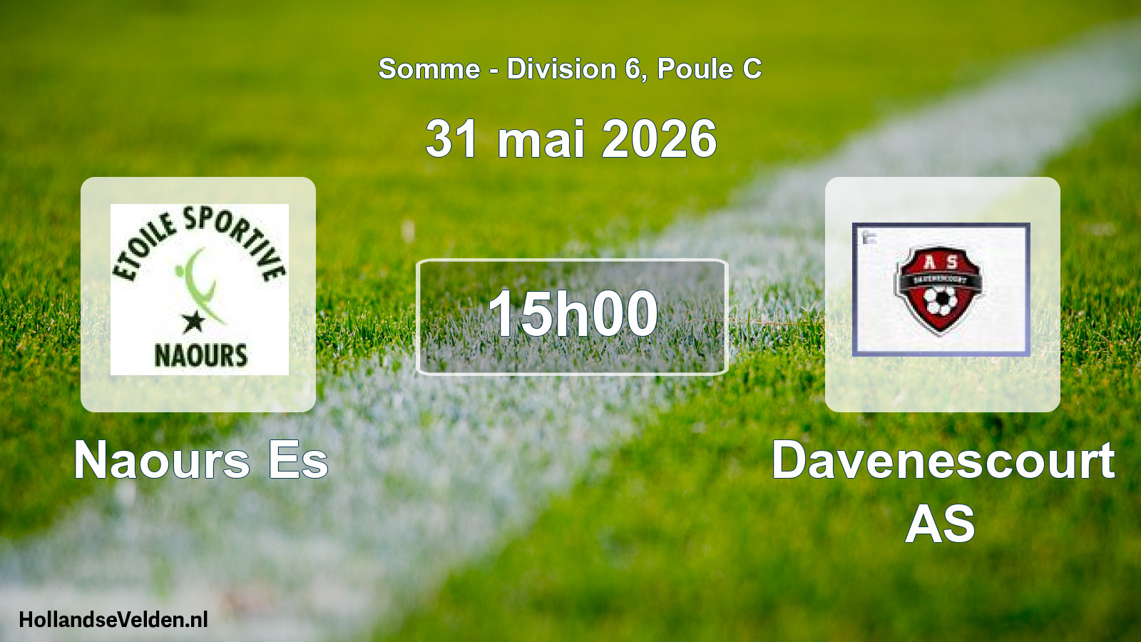 Match programmé: Naours Es - Davenescourt AS (31 mai 2026)
