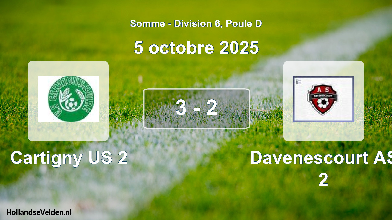 Match joué: Cartigny US 2 - Davenescourt AS 2 3 - 2 (5 octobre 2025)