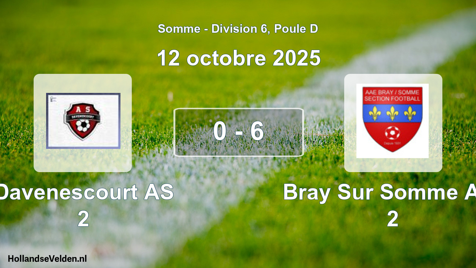 Match joué: Davenescourt AS 2 - Bray Sur Somme Aae 2 0 - 6 (12 octobre 2025)