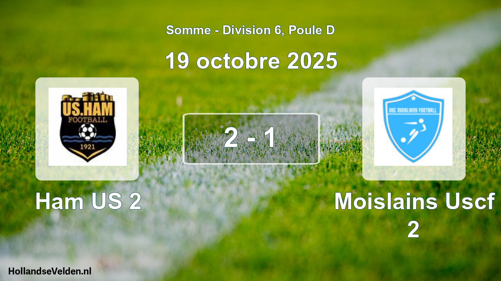 Match joué: Ham US 2 - Moislains Uscf 2 2 - 1 (19 octobre 2025)