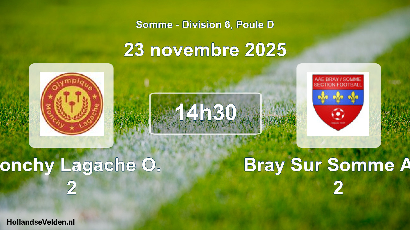 Match programmé: Monchy Lagache O. 2 - Bray Sur Somme Aae 2 (23 novembre 2025)