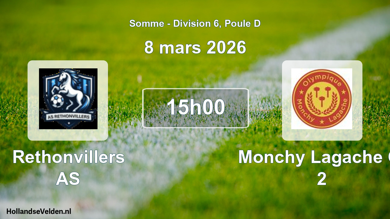 Match programmé: Rethonvillers AS - Monchy Lagache O. 2 (8 mars 2026)