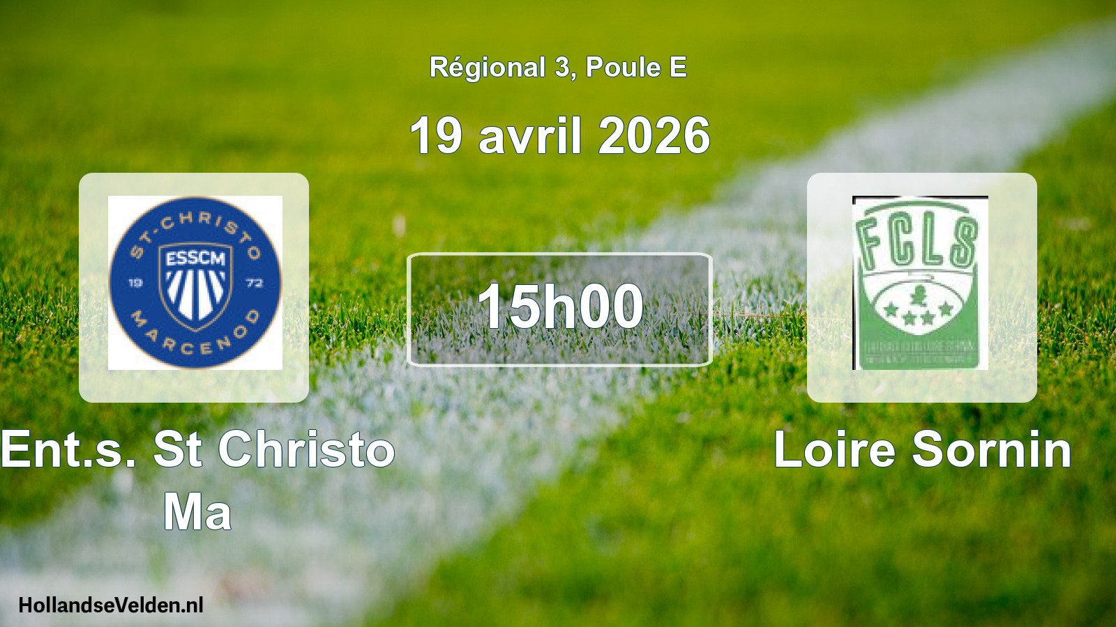 Geplande wedstrijd: Ent.s. St Christo Ma - Loire Sornin (19 avril 2026)