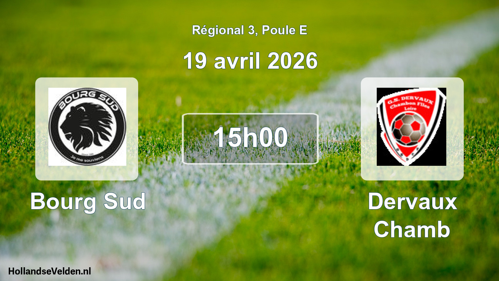Scheduled Match: Bourg Sud - Dervaux Chamb (19 April 2026)