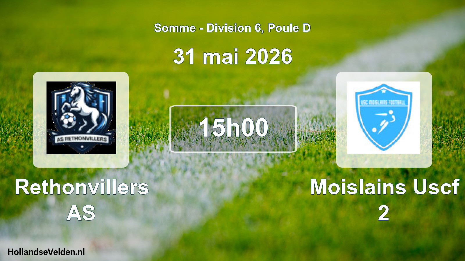 Match programmé: Rethonvillers AS - Moislains Uscf 2 (31 mai 2026)