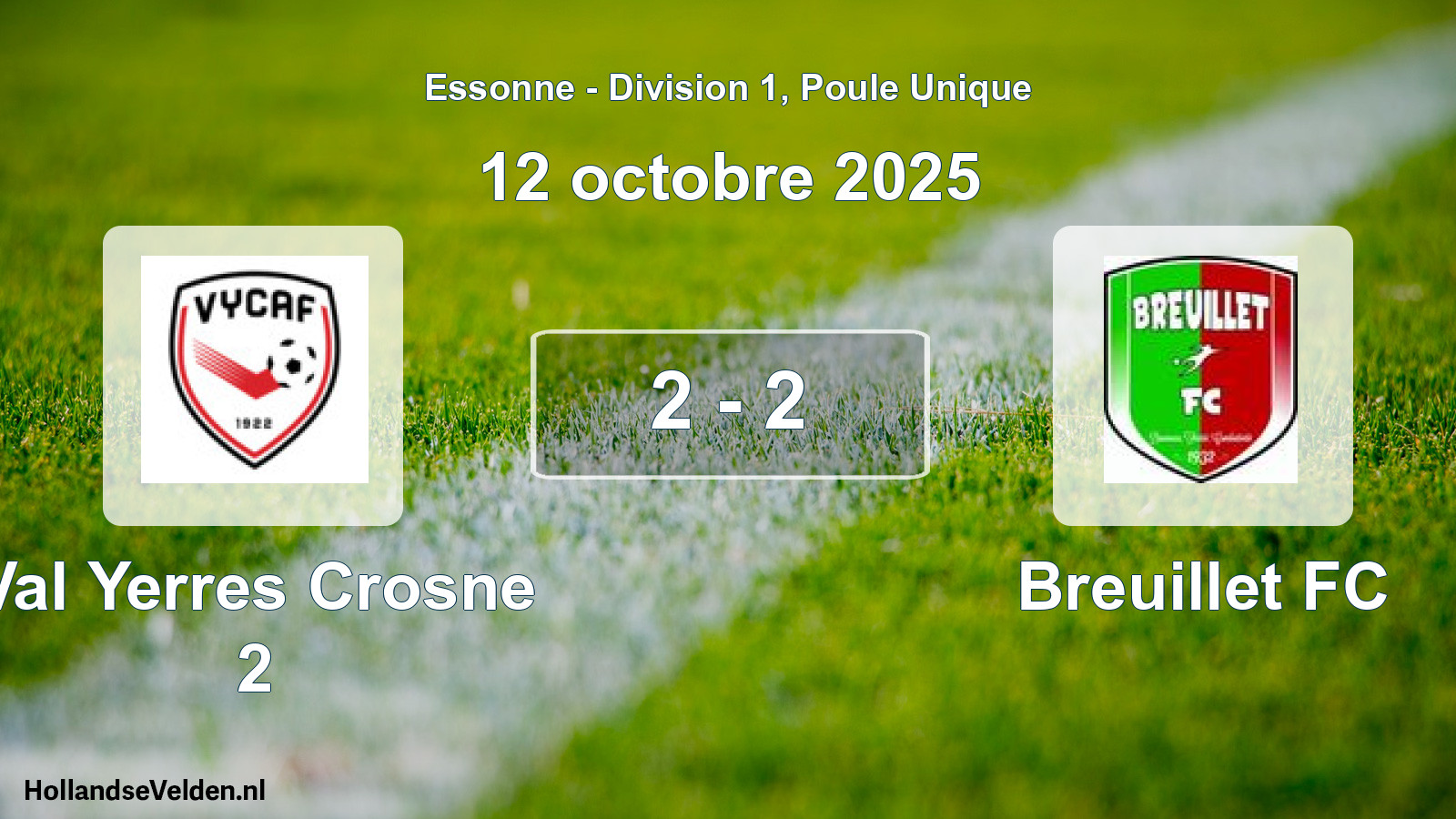 Gespeelde wedstrijd: Val Yerres Crosne 2 - Breuillet FC 2 - 2 (12 oktober 2025)