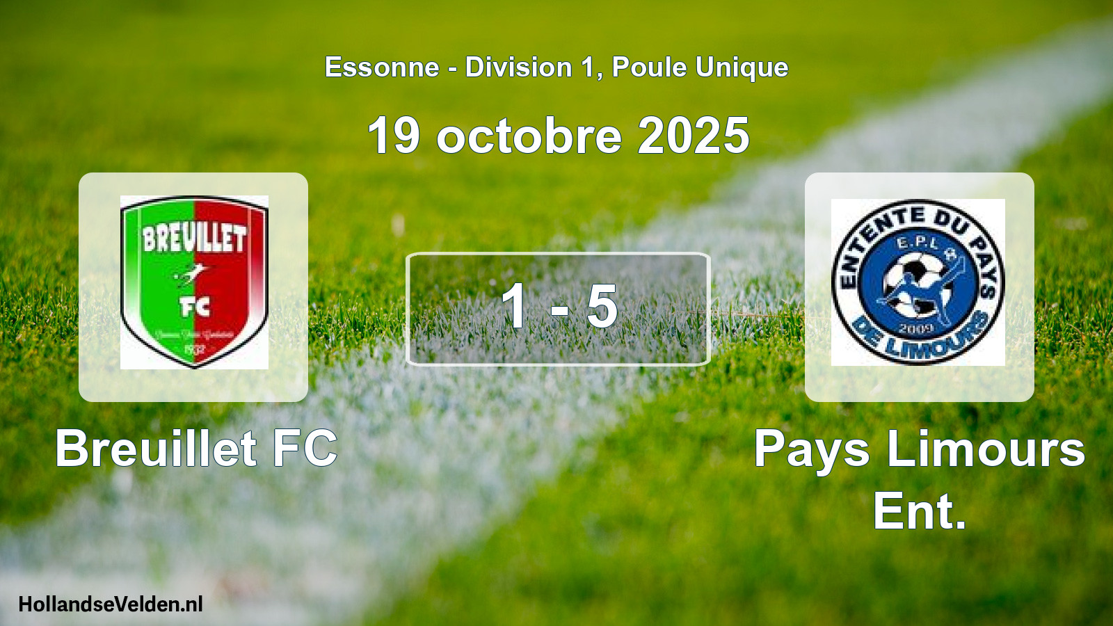 Match joué: Breuillet FC - Pays Limours Ent. 1 - 5 (19 octobre 2025)