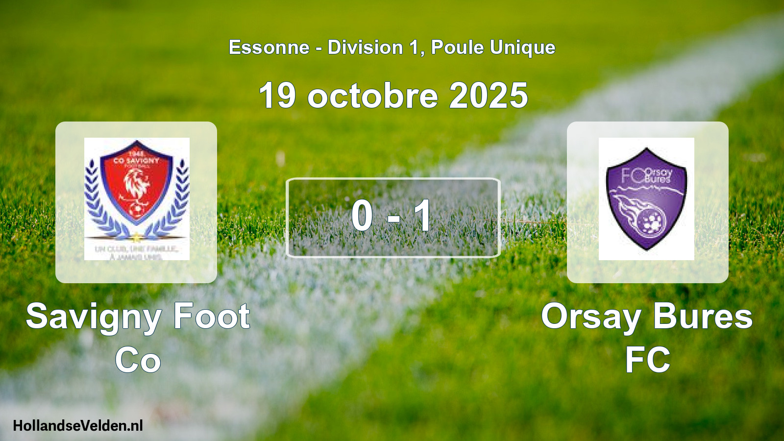 Match joué: Savigny Foot Co - Orsay Bures FC 0 - 1 (19 octobre 2025)