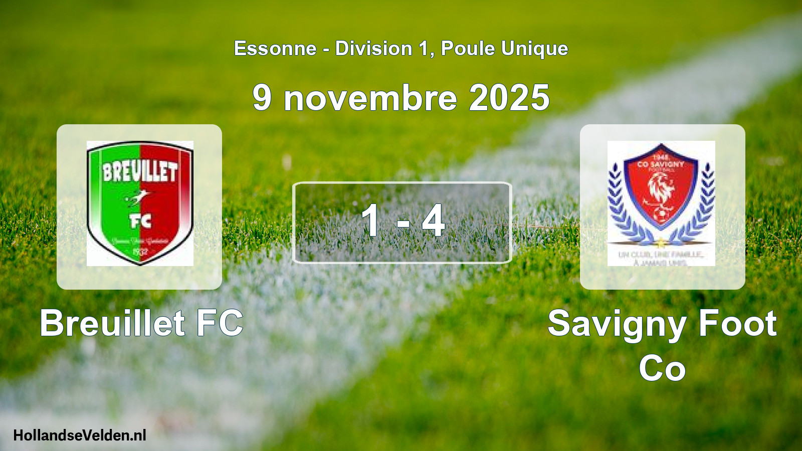 Total number of matches played: Breuillet FC - Savigny Foot Co 1 - 4 (9 November 2025)