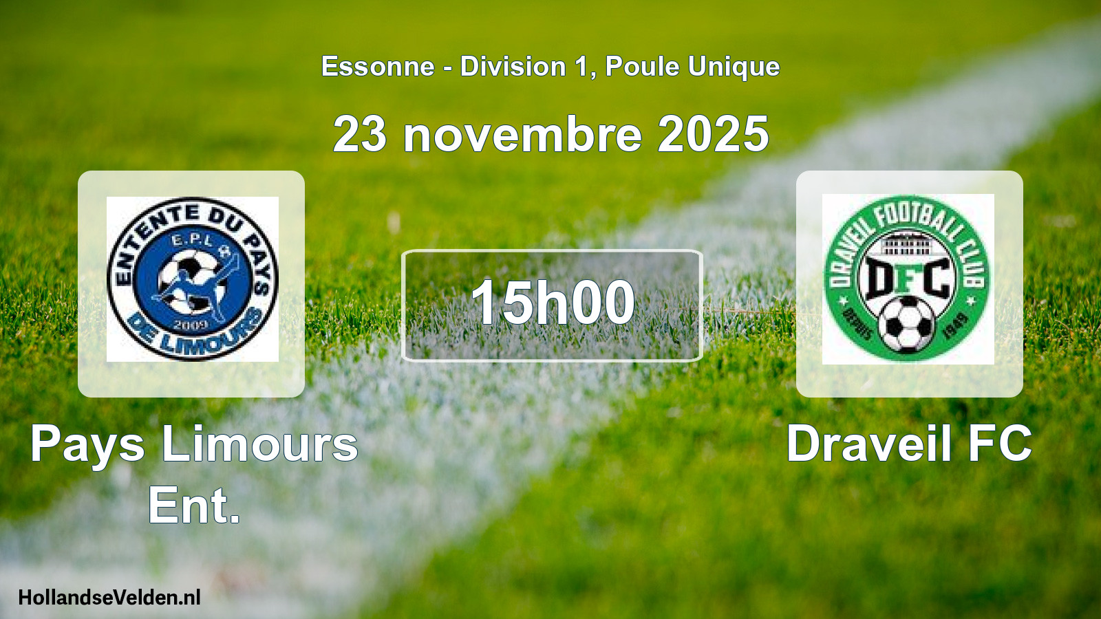 Match programmé: Pays Limours Ent. - Draveil FC (23 novembre 2025)