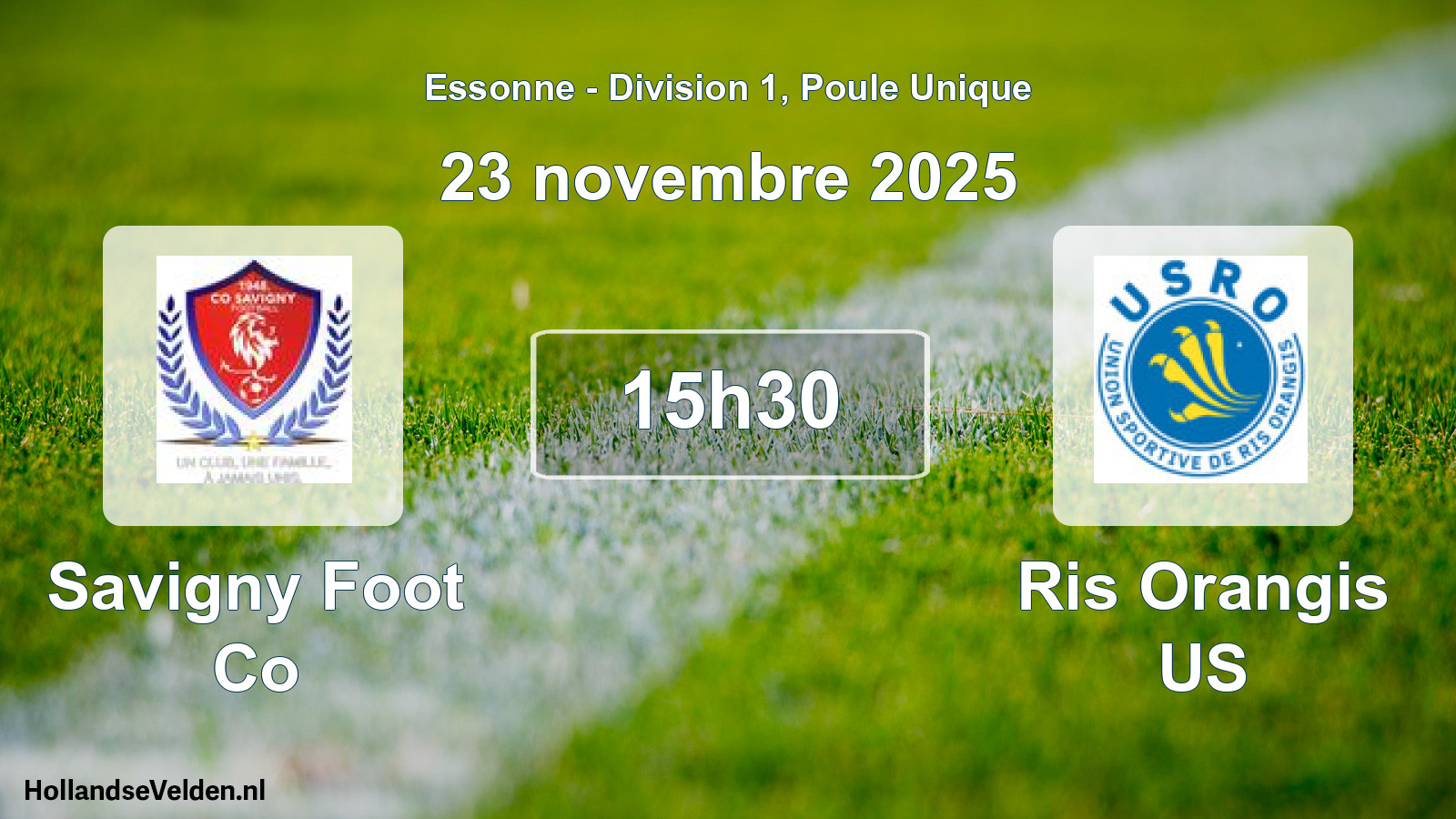 Match programmé: Savigny Foot Co - Ris Orangis US (23 novembre 2025)