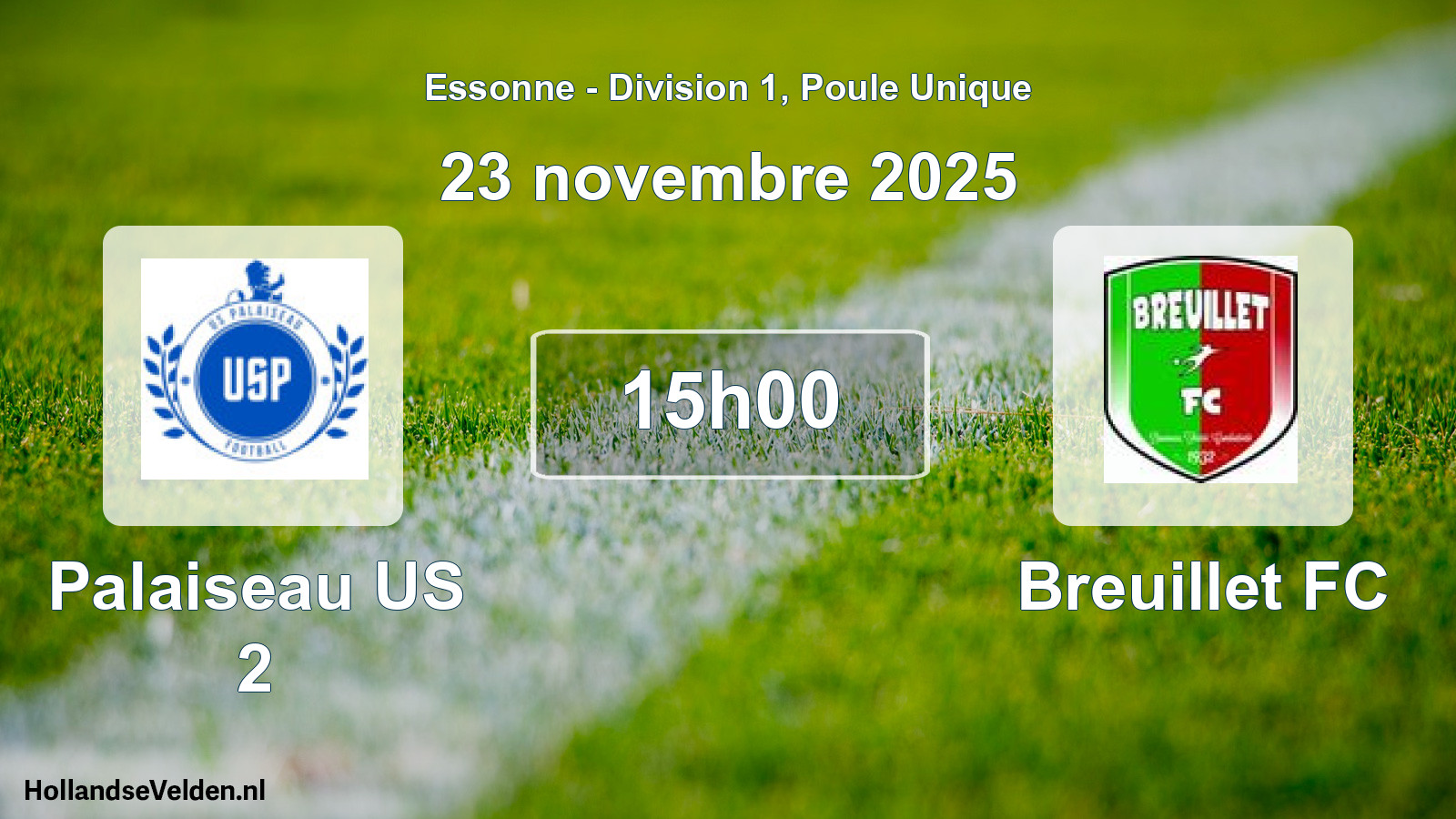 Match programmé: Palaiseau US 2 - Breuillet FC (23 novembre 2025)