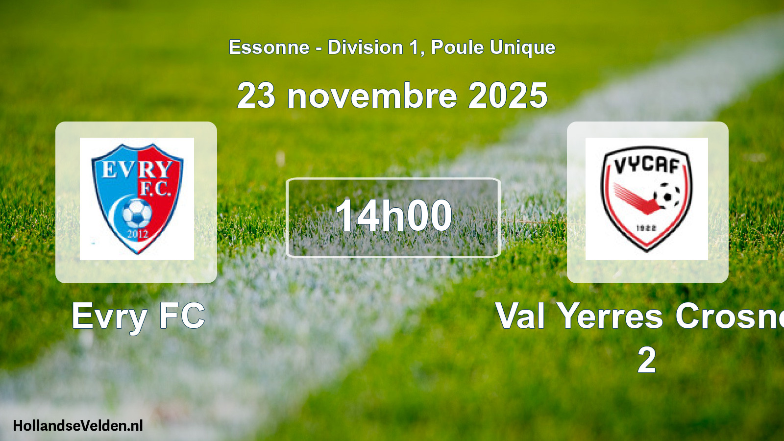 Geplande wedstrijd: Evry FC - Val Yerres Crosne 2 (23 november 2025)