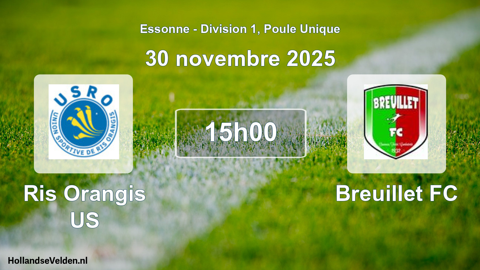 Match programmé: Ris Orangis US - Breuillet FC (30 novembre 2025)