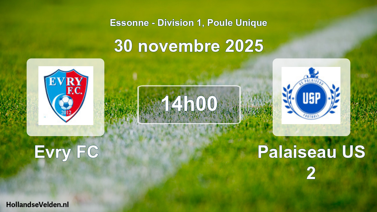 Match programmé: Evry FC - Palaiseau US 2 (30 novembre 2025)