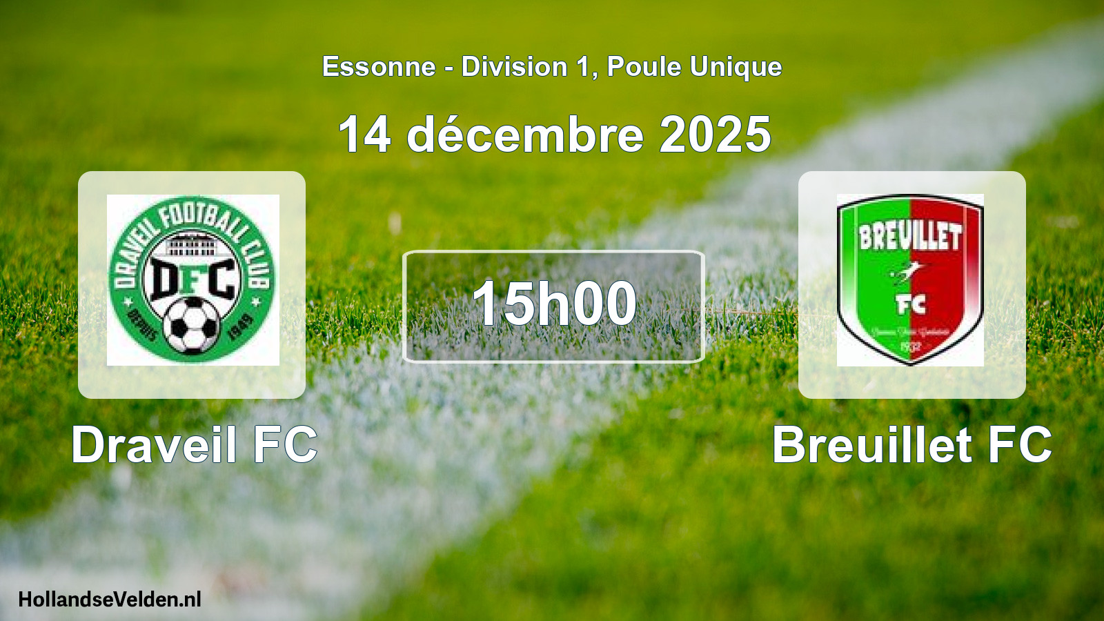 Match programmé: Draveil FC - Breuillet FC (14 décembre 2025)