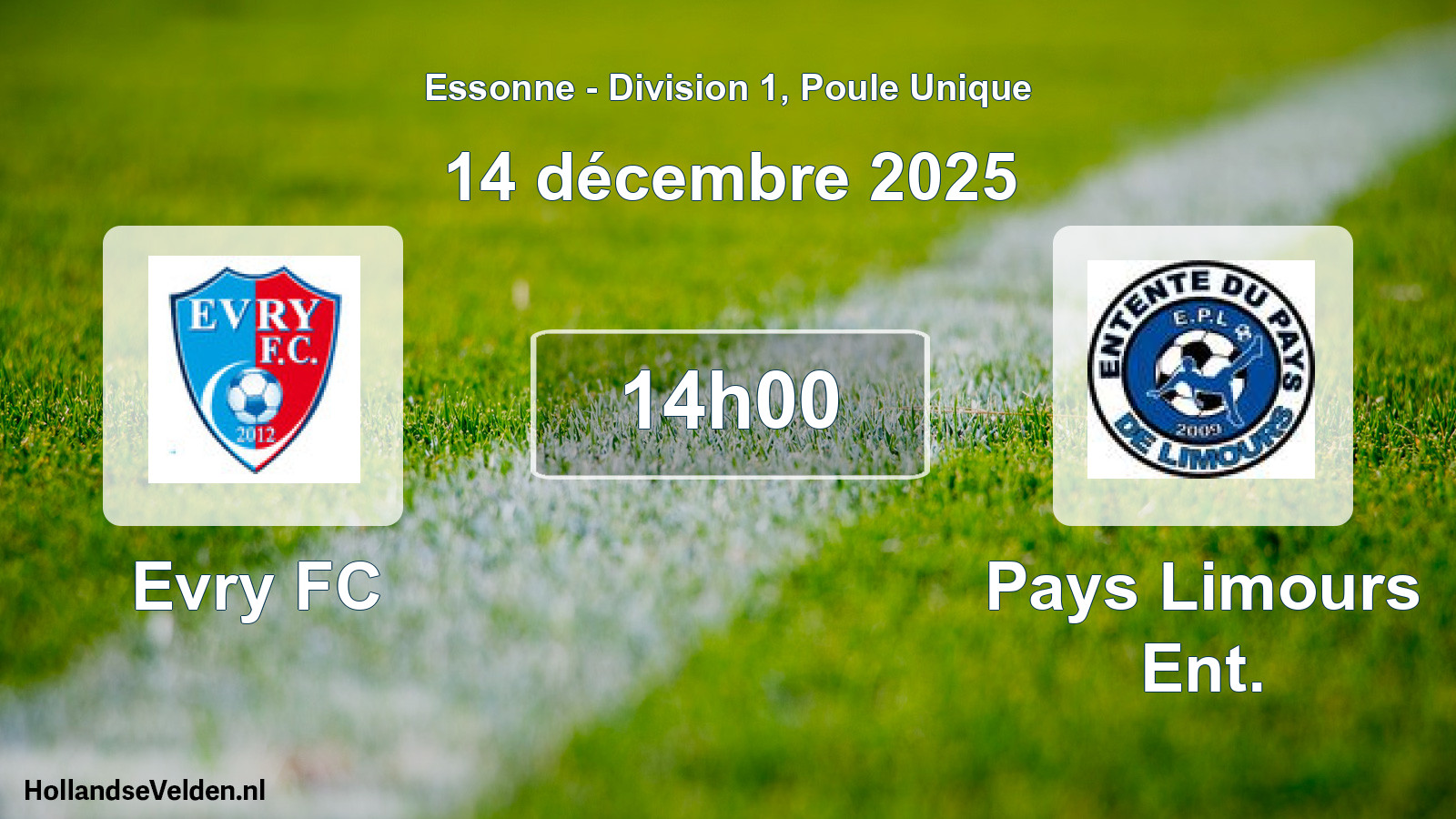 Match programmé: Evry FC - Pays Limours Ent. (14 décembre 2025)