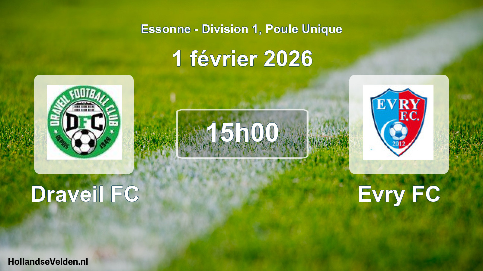 Match programmé: Draveil FC - Evry FC (1 février 2026)