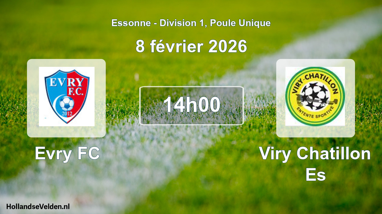Match programmé: Evry FC - Viry Chatillon Es (8 février 2026)