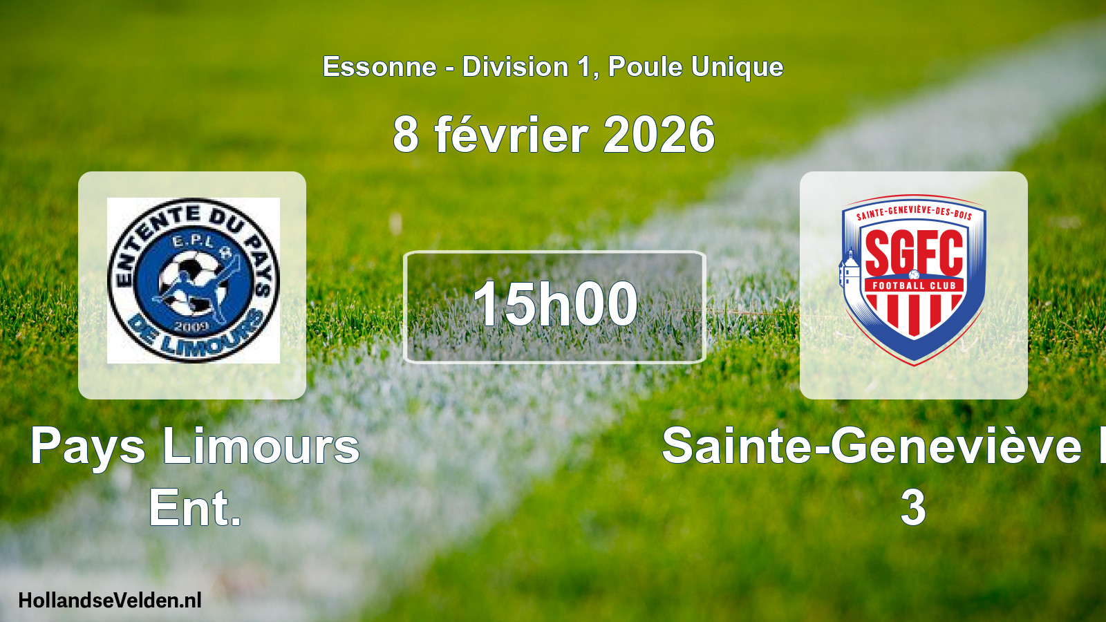 Scheduled Match: Pays Limours Ent. - Sainte-Geneviève FC 3 (8 February 2026)