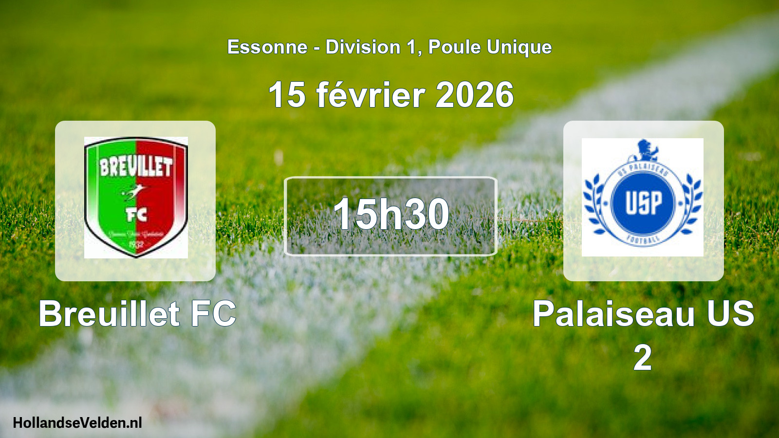 Match programmé: Breuillet FC - Palaiseau US 2 (15 février 2026)