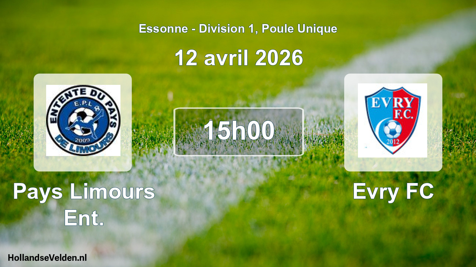 Geplande wedstrijd: Pays Limours Ent. - Evry FC (12 april 2026)