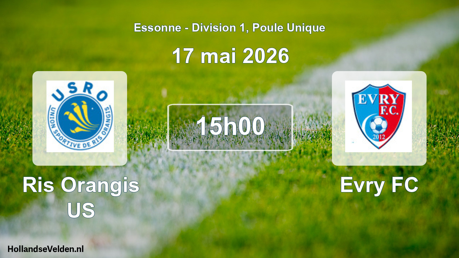 Match programmé: Ris Orangis US - Evry FC (17 mai 2026)