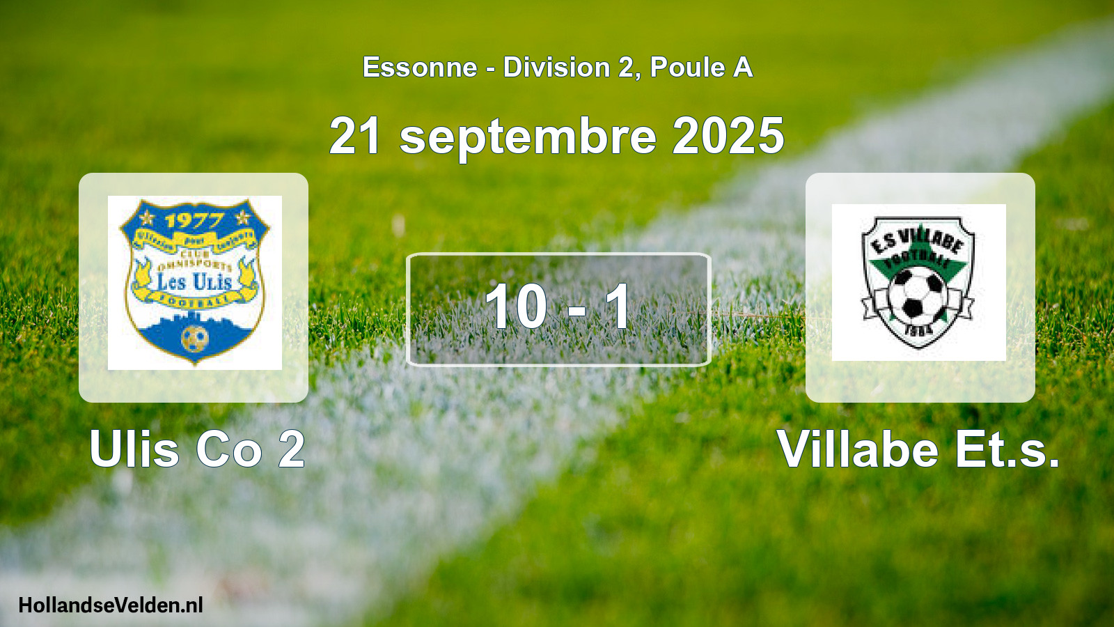 Gespeelde wedstrijd: Ulis Co 2 - Villabe Et.s. 10 - 1 (21 september 2025)