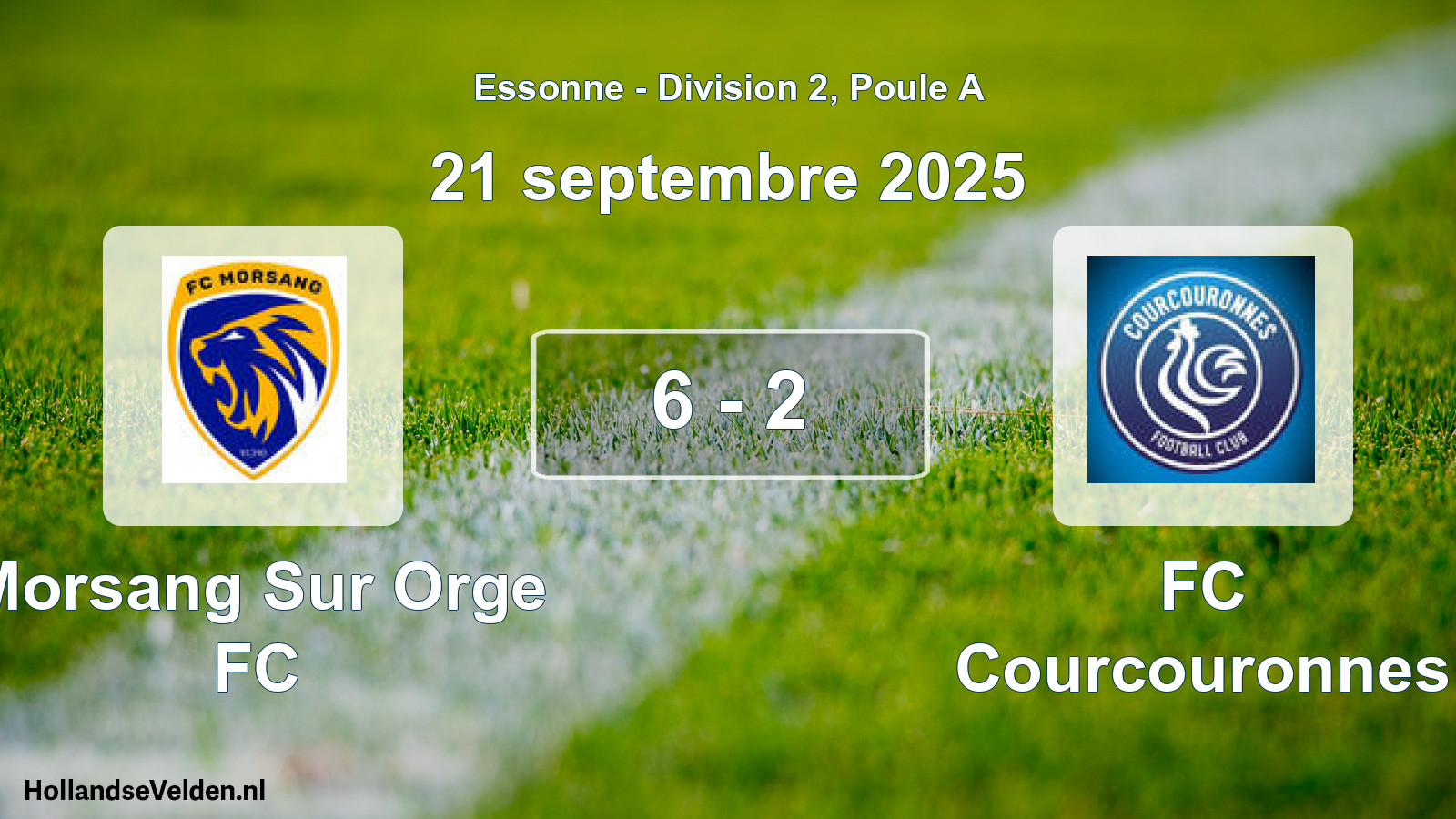 Match joué: Morsang Sur Orge FC - FC Courcouronnes 6 - 2 (21 septembre 2025)
