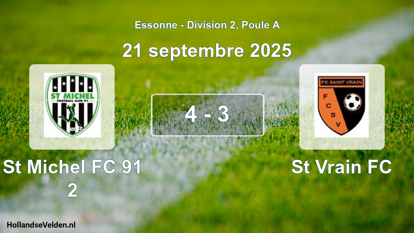 Match joué: St Michel FC 91 2 - St Vrain FC 4 - 3 (21 septembre 2025)