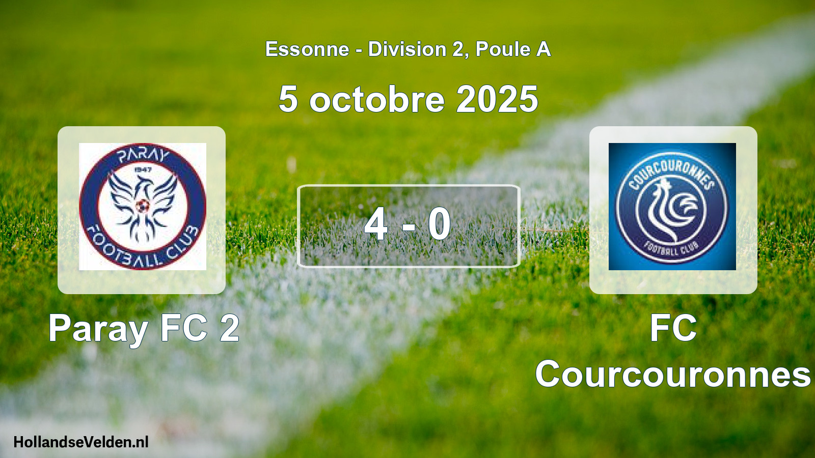 Total number of matches played: Paray FC 2 - FC Courcouronnes 4 - 0 (5 October 2025)