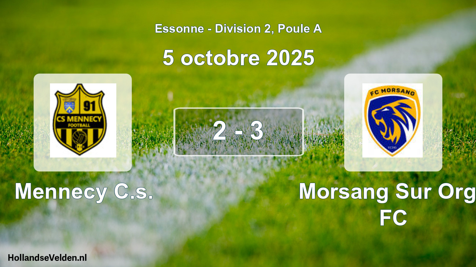 Gespeelde wedstrijd: Mennecy C.s. - Morsang Sur Orge FC 2 - 3 (5 oktober 2025)