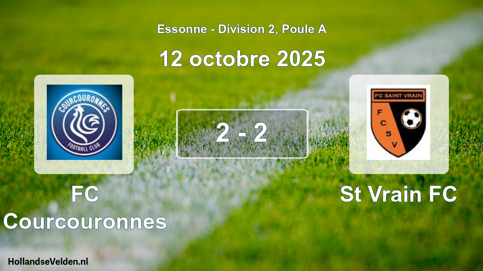 Match joué: FC Courcouronnes - St Vrain FC 2 - 2 (12 octobre 2025)