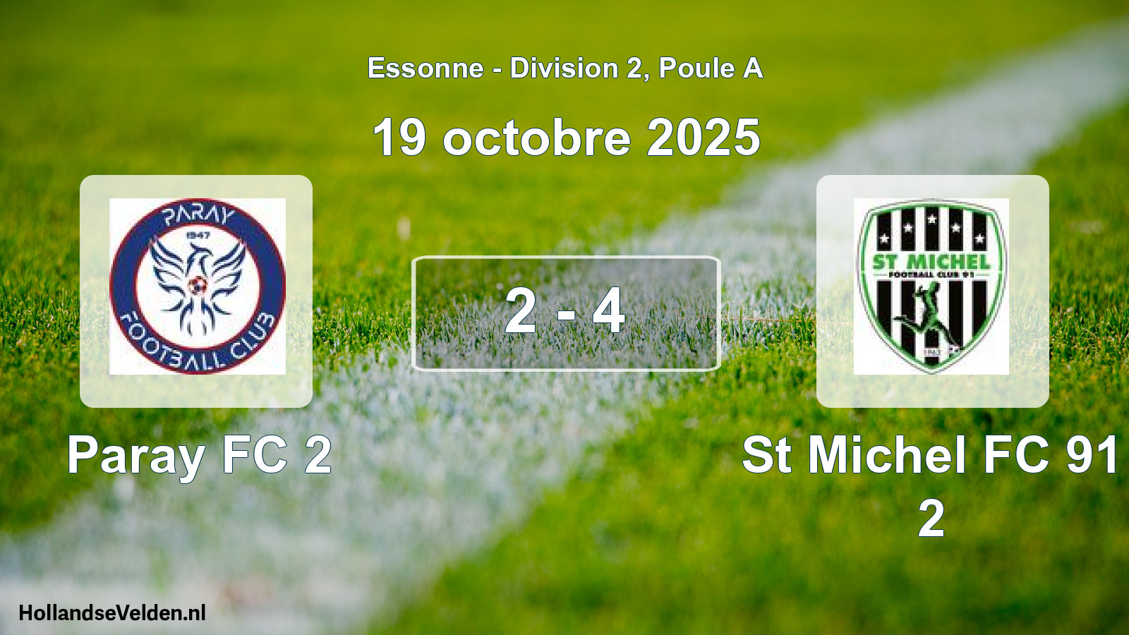 Total number of matches played: Paray FC 2 - St Michel FC 91 2 2 - 4 (19 October 2025)