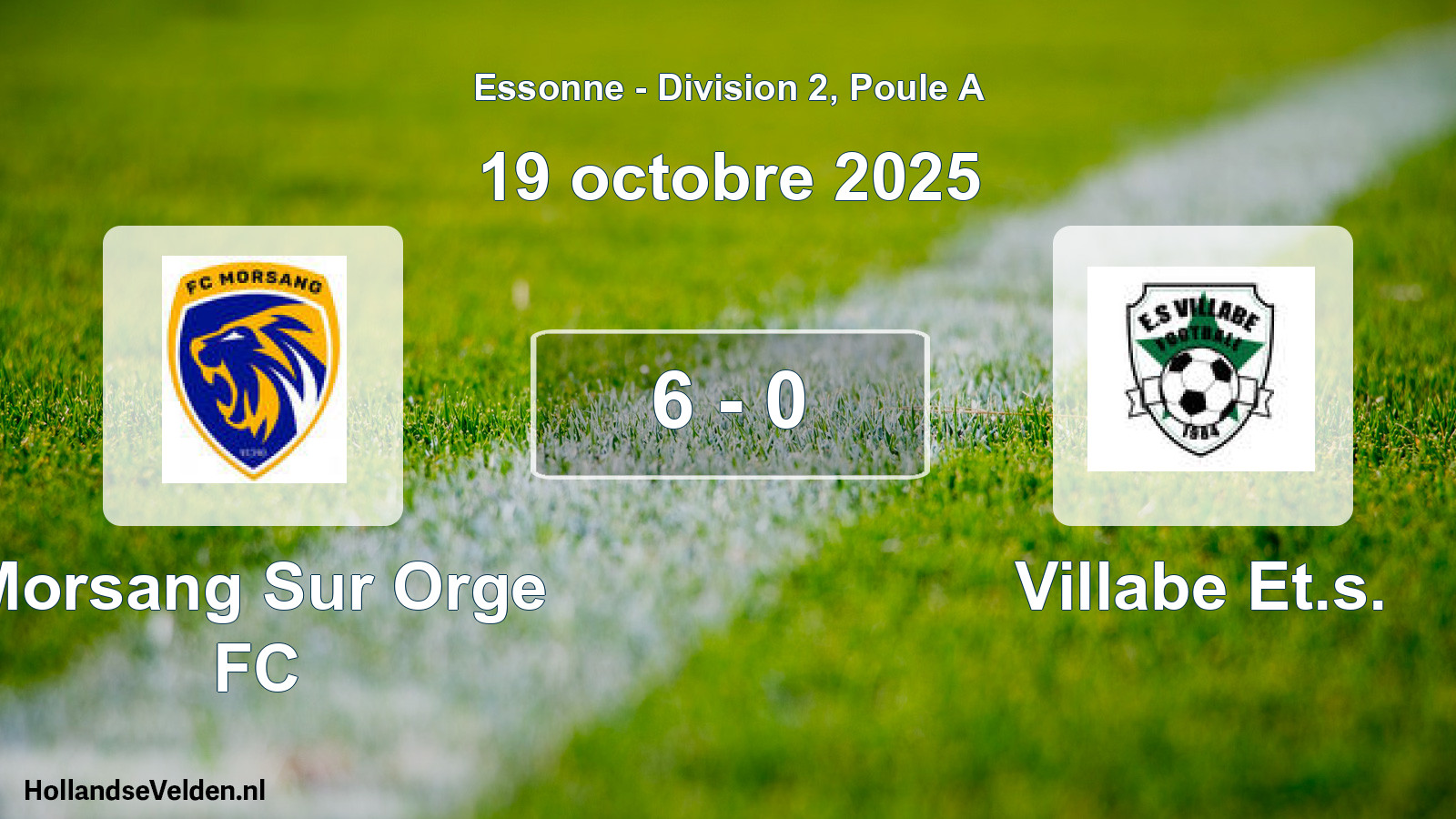 Gespeelde wedstrijd: Morsang Sur Orge FC - Villabe Et.s. 6 - 0 (19 oktober 2025)