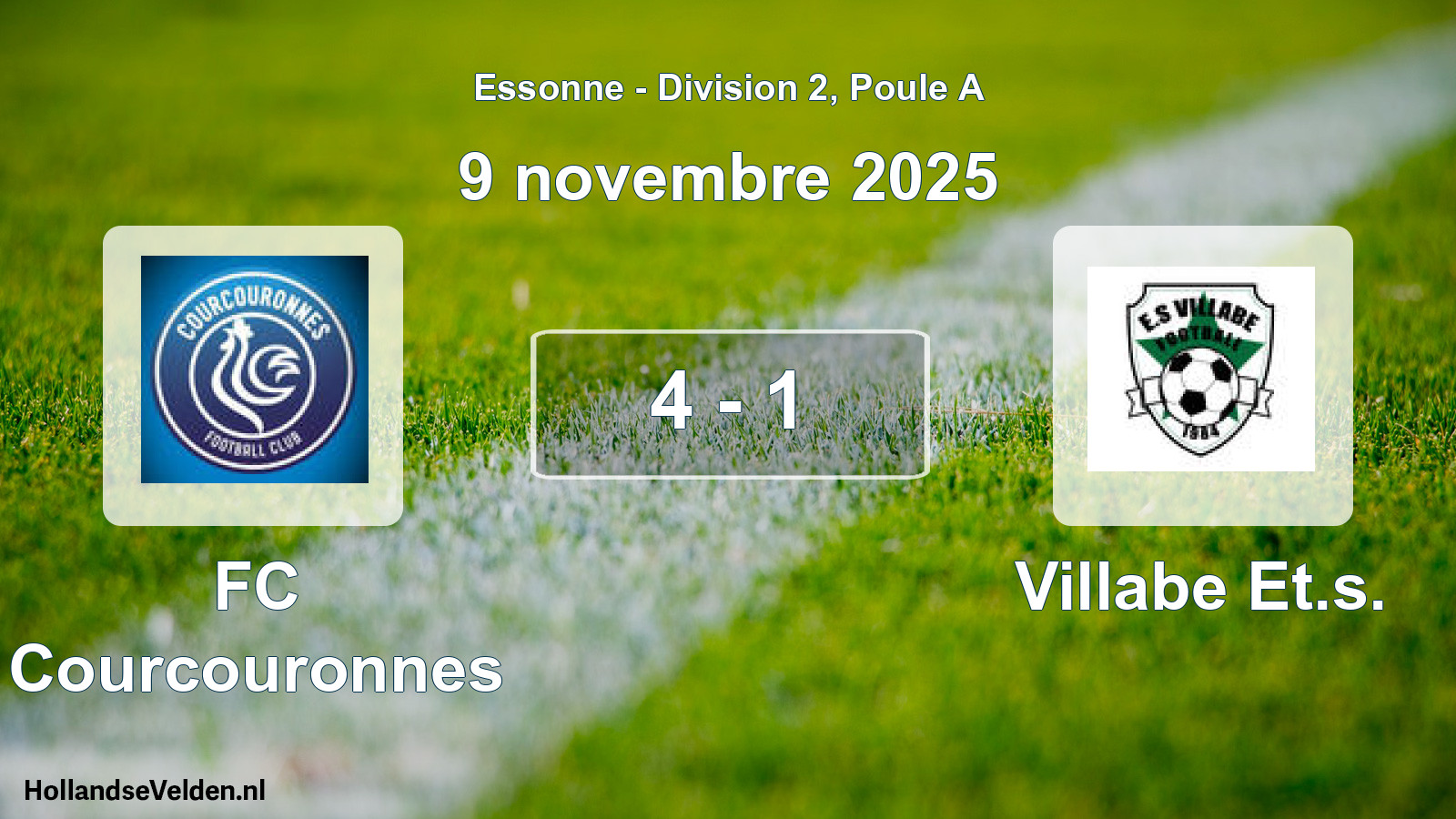 Gespeelde wedstrijd: FC Courcouronnes - Villabe Et.s. 4 - 1 (9 november 2025)