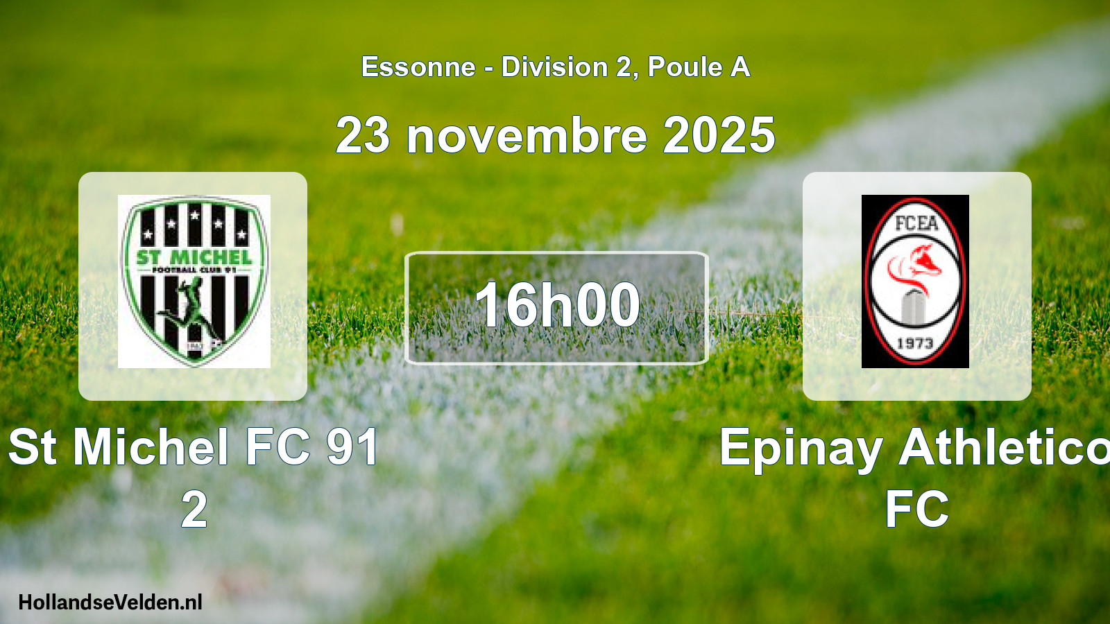 Match programmé: St Michel FC 91 2 - Epinay Athletico FC (23 novembre 2025)