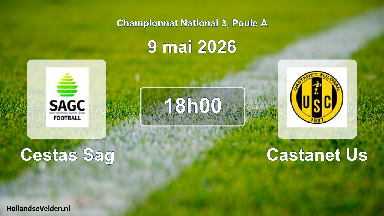Scheduled Match: Cestas Sag - Castanet Us (9 May 2026)